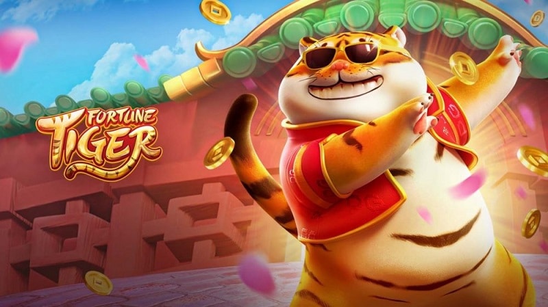 Cartoon tiger in sunglasses on slot artwork