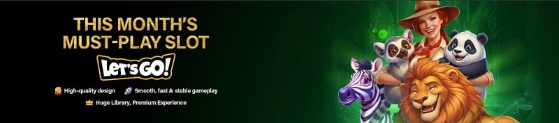 Monthly must-play slot banner with Let's Go button