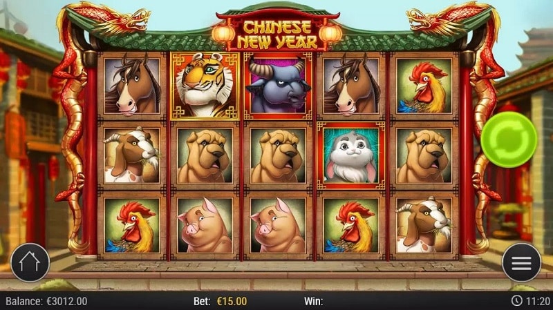 Chinese New Year themed slot with zodiac animal symbols